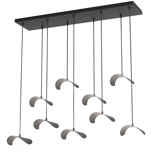 Emibig Ritual White Shade Black 9 Light G9 LED Pendant Lamp - image 1