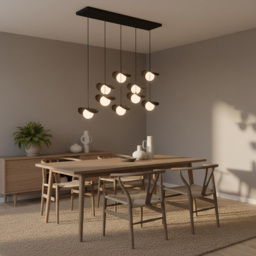 Emibig Ritual White Shade Black 9 Light G9 LED Pendant Lamp - thumbnail 2