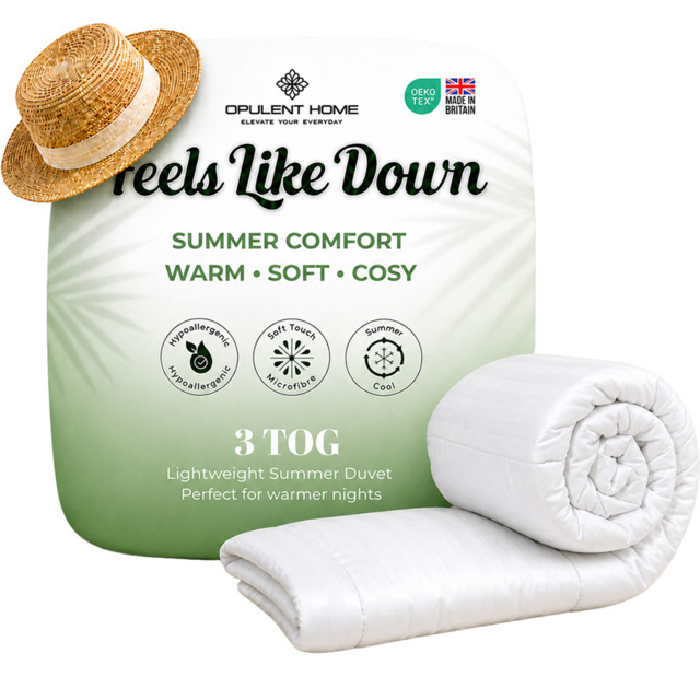 Opulent Home White Double Summer Hollowfibre Duvet 3 Tog