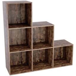 Vida Designs Durham 6 Shelf Dark Wood Cube Storage Unit - thumbnail 2