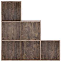 Vida Designs Durham 6 Shelf Dark Wood Cube Storage Unit - thumbnail 4