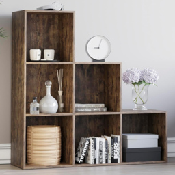 VIDA DESIGNS Durham 6 Shelf Dark Wood Cube Storage Unit