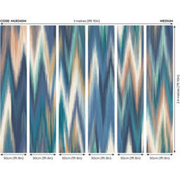 Origin Murals Ikat Zig Zag Blue Wall Mural - thumbnail 3