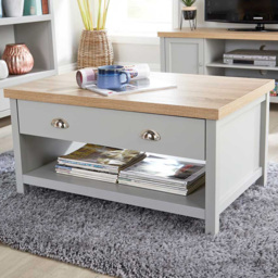 Home Source Avon Grey 2 Drawer Coffee Table