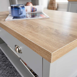 Home Source Avon Grey 2 Drawer Coffee Table - thumbnail 3