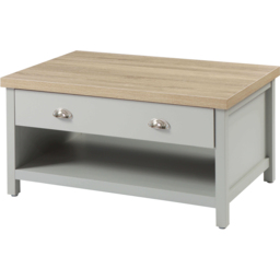 Home Source Avon Grey 2 Drawer Coffee Table - thumbnail 2