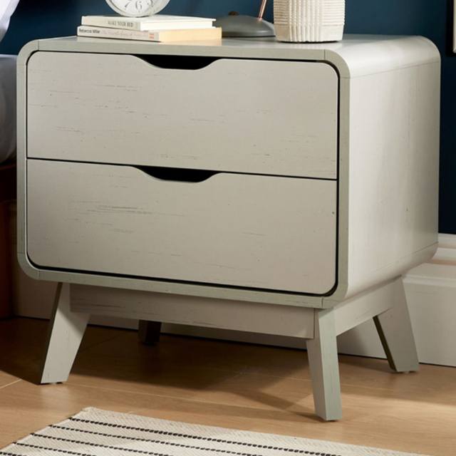 Home Source Nordica Grey 2 Drawer Bedside - image 1