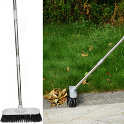 Gr8 Garden Stainless Steel Hard Bristle Sweeping Broom with Handle - thumbnail 3