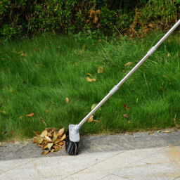 Gr8 Garden Stainless Steel Hard Bristle Sweeping Broom with Handle - thumbnail 2