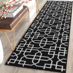 Smart Living Siam Black and Cream Non-Slip Mat with Gel Backing 80 x 150cm - thumbnail 2