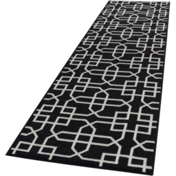 Smart Living Siam Black and Cream Non-Slip Mat with Gel Backing 80 x 150cm - thumbnail 1