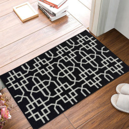 Smart Living Siam Black and Cream Non-Slip Mat with Gel Backing 80 x 150cm - thumbnail 3