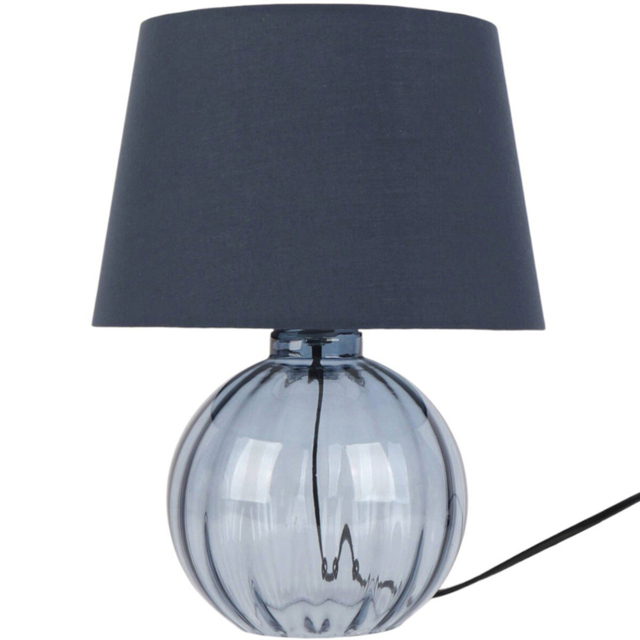 Aven Blue Ribbed Glass Table Lamp - image 1