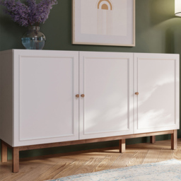 Florence Wensley 3 Door Light Grey and Oak Sideboard
