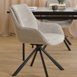 Florence Carrie Set of 2 Sand Swivel Dining Chair