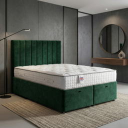 DS Living Aether Green Super King Size Plush Velvet Divan Bed - thumbnail 4