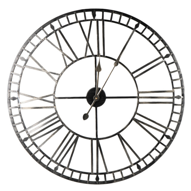 Opulence Round Black and Gold Roman Numeral Wall Clock 70cm - image 1