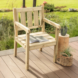 AMATA Ungurs Green Wooden Straight Garden Bench - thumbnail 1