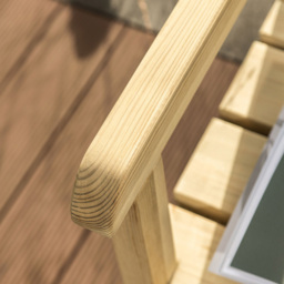 AMATA Ungurs Green Wooden Straight Garden Bench - thumbnail 4