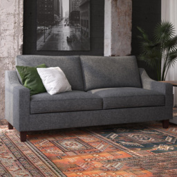 Dorel Luke 3 Seater Grey Linen Sofa