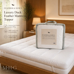 MHG Living Single Duck Feather Mattress Topper - thumbnail 3