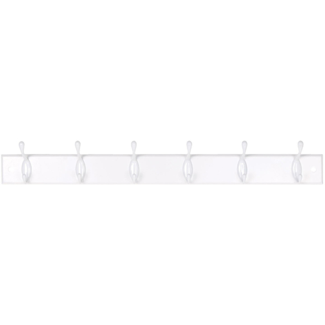 Decorail White and Chrome 6 Hook Coat Rail