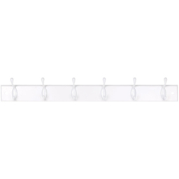 Decorail White and Chrome 6 Hook Coat Rail