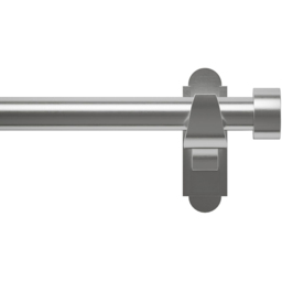 Rothley 71-120cm Stud Finials Extendable Brushed Stainless Curtain Pole