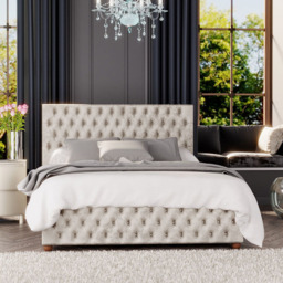 Laurence Llewelyn-Bowen Seren Small Double Pearl Mirazzi Velvet Ottoman Bed