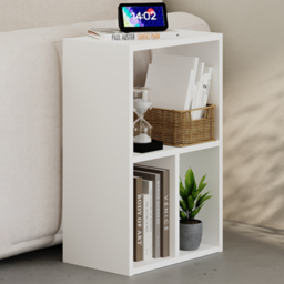 Decortie Combayn 3 Shelf White Low Freestanding Bookcase