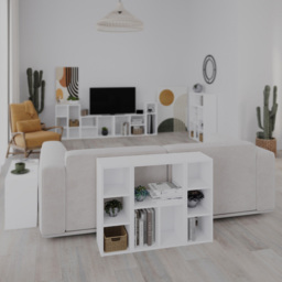 Decortie Combayn 3 Shelf White Low Freestanding Bookcase - thumbnail 3