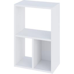 Decortie Combayn 3 Shelf White Low Freestanding Bookcase - thumbnail 2