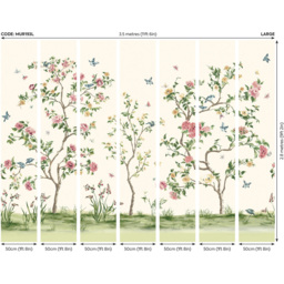 Origin Murals Oriental Flower Tree Cream Wall Mural - thumbnail 3