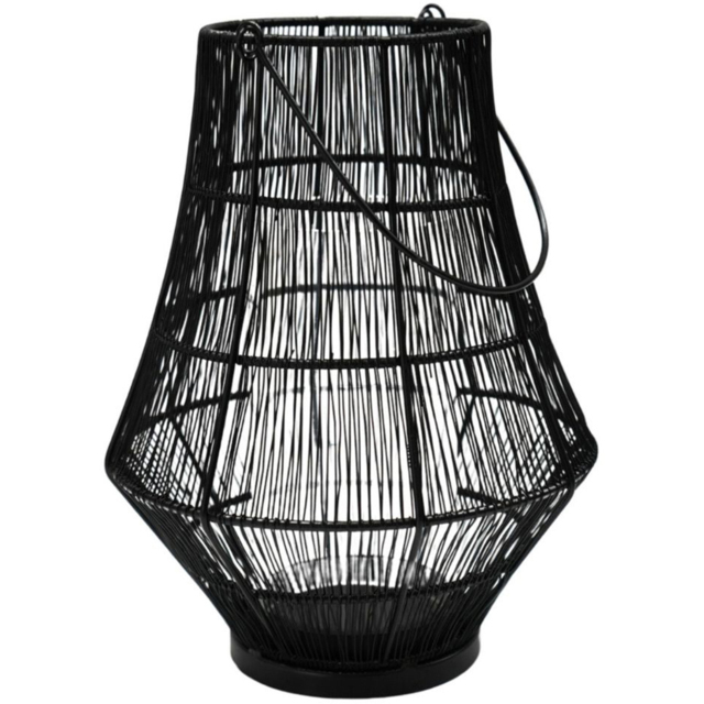 Ivyline Portofino Black Curve Wirework Lantern - image 1