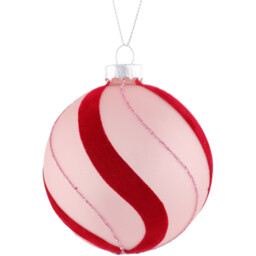 Single Jingle Bell Boogie Pink and Red Swirl Bauble Christmas Bauble in Assorted styles - thumbnail 2