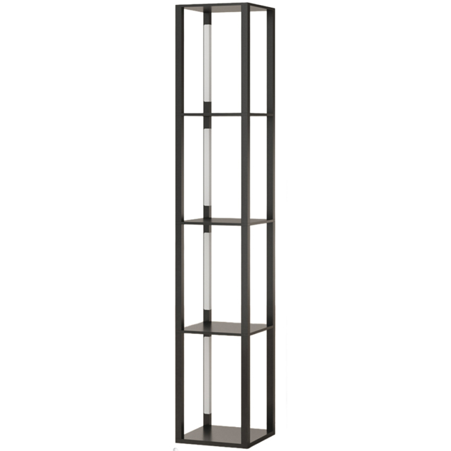 Portland Black 4 Shelf Dimmable Warm White LED Floor Lamp - image 1