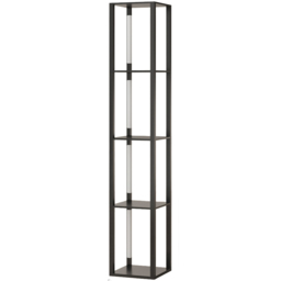Portland Black 4 Shelf Dimmable Warm White LED Floor Lamp - thumbnail 1