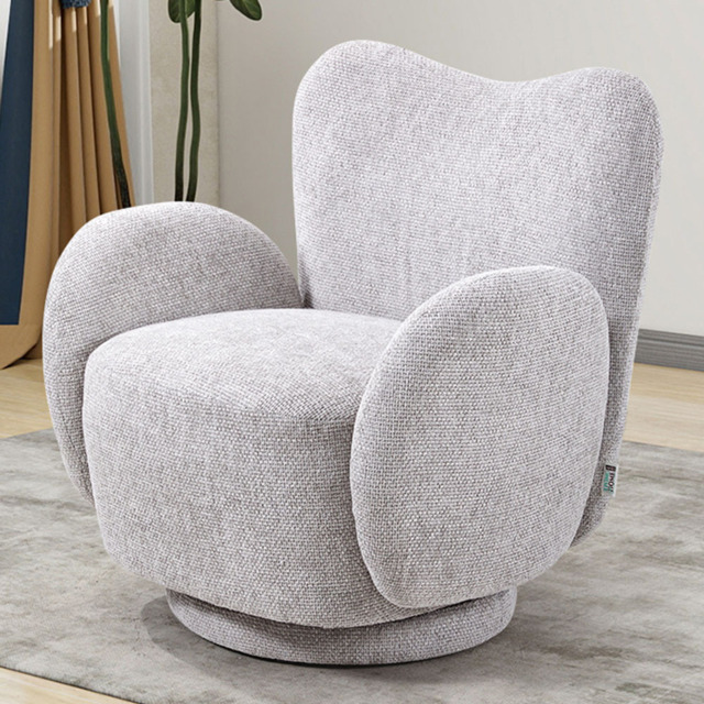 Living and Home Grey Chenille Upholstered High Back Swivel Lounge Chair - image 1