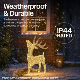 Xmas Haus 200 Warm White LED Silver Head Up Deer Christmas Decoration 2ft - thumbnail 4