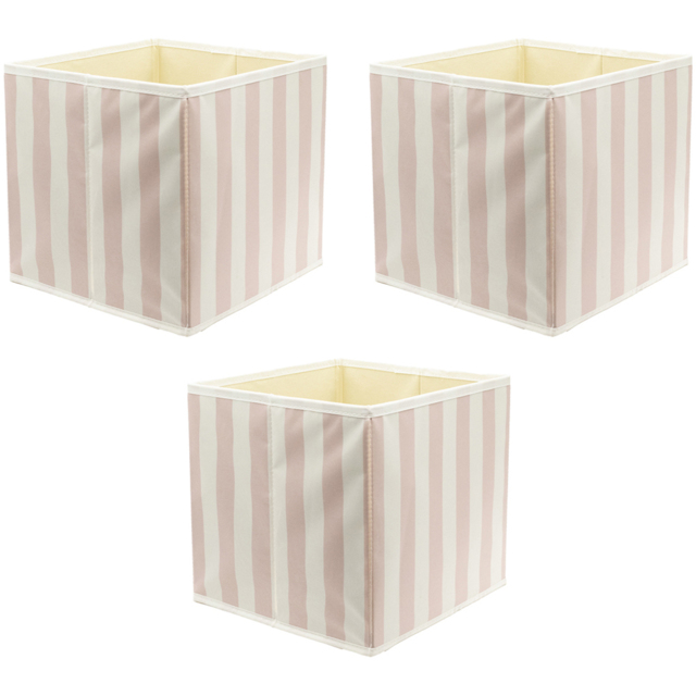 Homebase Striped Pink Compact Cube Storage Insert 3 Pack - image 1