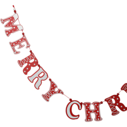 Candy Cane Lane Red and White Merry Christmas Garland 130cm - thumbnail 4