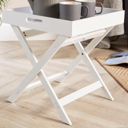 Home Source Alpine White Butlers Side Table