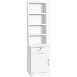 R White Cabinets White Single Door Single Drawer 4 Shelf Cupboard with Hutch - thumbnail 2