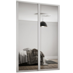 Spacepro Shaker 2 Door Dove Grey Frame Mirror Sliding Wardrobe Kit 1753mm - thumbnail 1