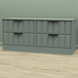 Crowndale New York 4 Drawer Reed Green Chest of Drawers Ready Assembled