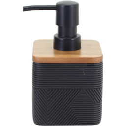Bathstore Wood Geo Soap Dispenser Black