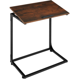 tectake Ruston Dark Wood C Shape Bedside Table - thumbnail 4