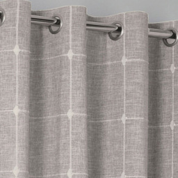 Divante Salcombe Linen Check Eyelet Curtain Natural 228 x 228cm - thumbnail 2