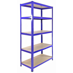 MonsterShop T-Rax 5 Shelf Blue Corner Shelving Rack 90cm Set of 3 - thumbnail 2