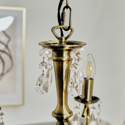 ValueLights Argyll 5 Light Antique Brass Ceiling Chandelier - thumbnail 3